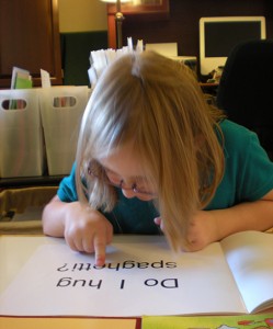 We want to avoid the "nose-to-paper" habit!